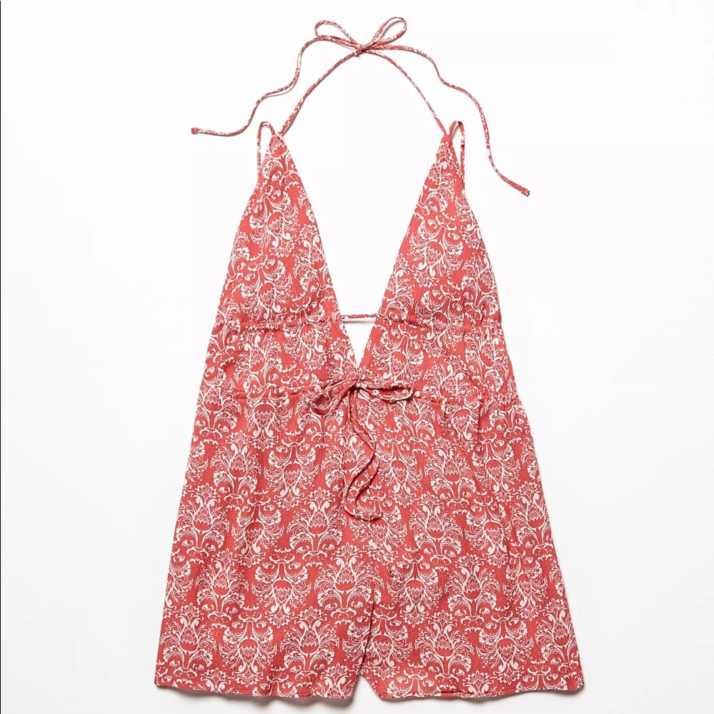 Coral Free People Summer Glow Romper - Picture 6 of 7